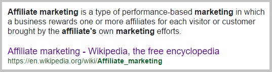 The definition of affiliate marketing