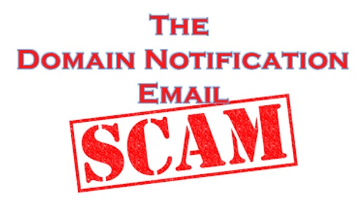 Title image saying The Domain Notification Email Scam.