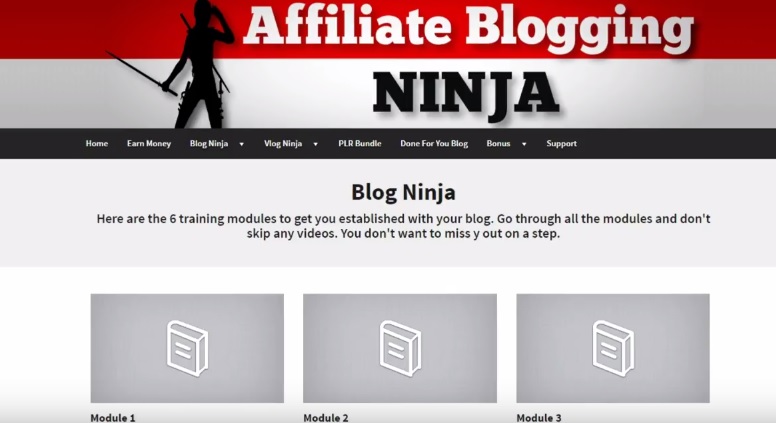 Affiliate Blog Ninja members area.